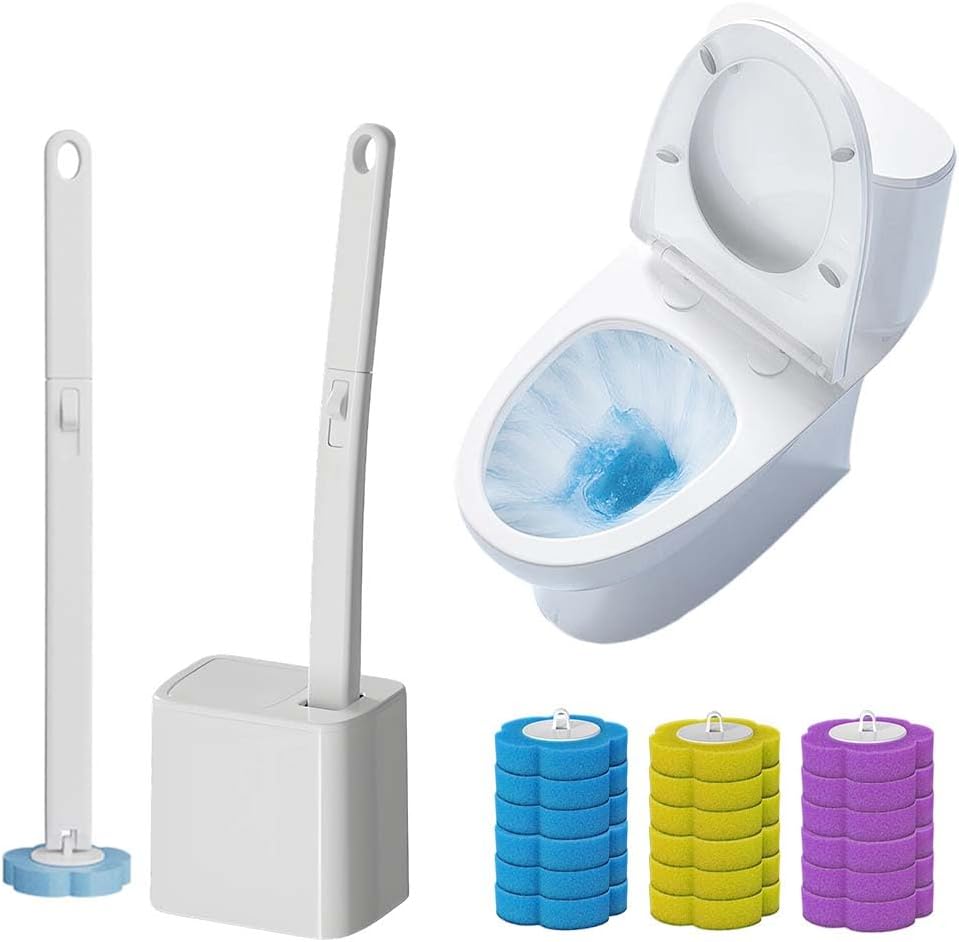 Disposable Toilet Brush, Toilet Bowl Cleaning System,Powerful Cleaning, Disposable Toilet Cleaner,with 18 Toilet Wand Refills, for Toilet Bowl Cleaners,Bathroom Cleaning Brand: Generic