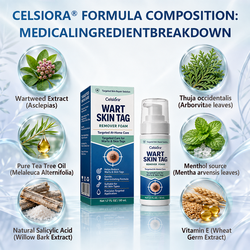 🇬🇧🌿✨Celsiora® 7 Day Wart & Skin Tag Remover Foam (Targeted Solution for Warts, Skin Tags & Uneven Skin Texture)