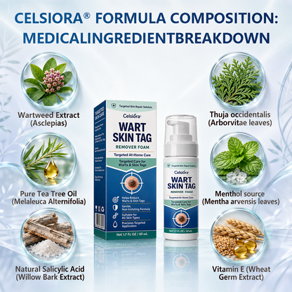 🇬🇧🌿✨Celsiora® 7 Day Wart & Skin Tag Remover Foam (Targeted Solution for Warts, Skin Tags & Uneven Skin Texture)