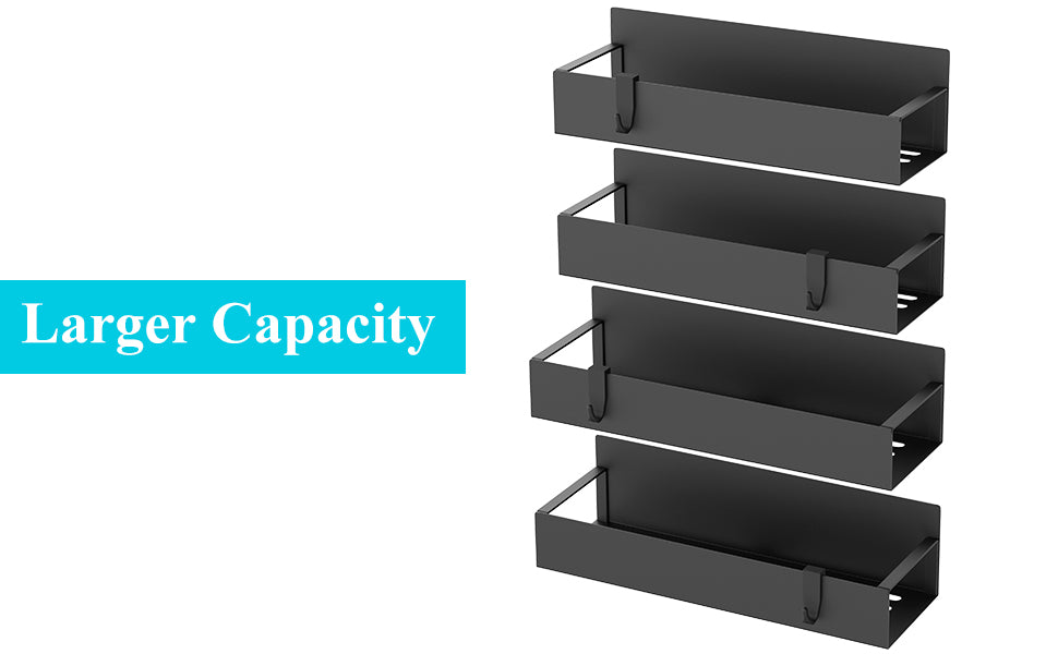 LAST DAY SALE 50% OFF💥💥Magnetic Spice Storage Rack Organizer for Refrigerator and Oven, Black Fridge Organizers and Storage