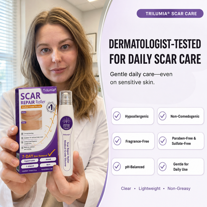 🇬🇧👨‍⚕️👨‍⚕️Trilumia® Medical-Grade Silicone Scar Repair Roller (For Raised, Red, Firm, Tight & Discoloured Surgical Scars)