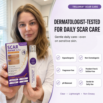 🇬🇧👨‍⚕️🌿Trilumia® Medical-Grade Silicone Scar Repair Roller (For Raised, Red, Firm, Tight & Discoloured Surgical Scars)
