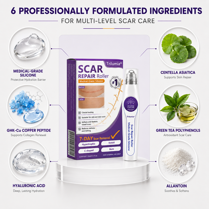 🇬🇧👨‍⚕️🌿Trilumia® Medical-Grade Silicone Scar Repair Roller (For Raised, Red, Firm, Tight & Discoloured Surgical Scars)