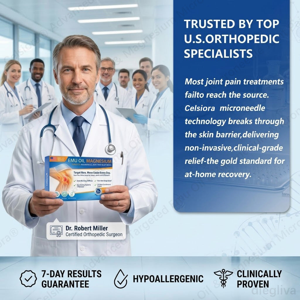 👨‍⚕️👨‍⚕️Celsiora® Advanced Targeted Emu Oil & Magnesium Microneedle Joint Pain Relief Patch (Starts Working in Minutes on Joints, Soothes Nerves, and Kills Nerve & Muscle Pain)