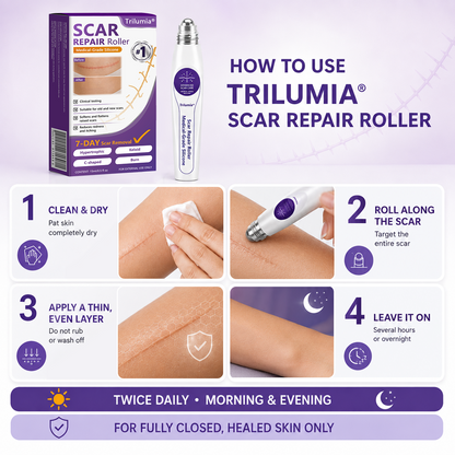 🇬🇧👨‍⚕️🌿Trilumia® Medical-Grade Silicone Scar Repair Roller (For Raised, Red, Firm, Tight & Discoloured Surgical Scars)
