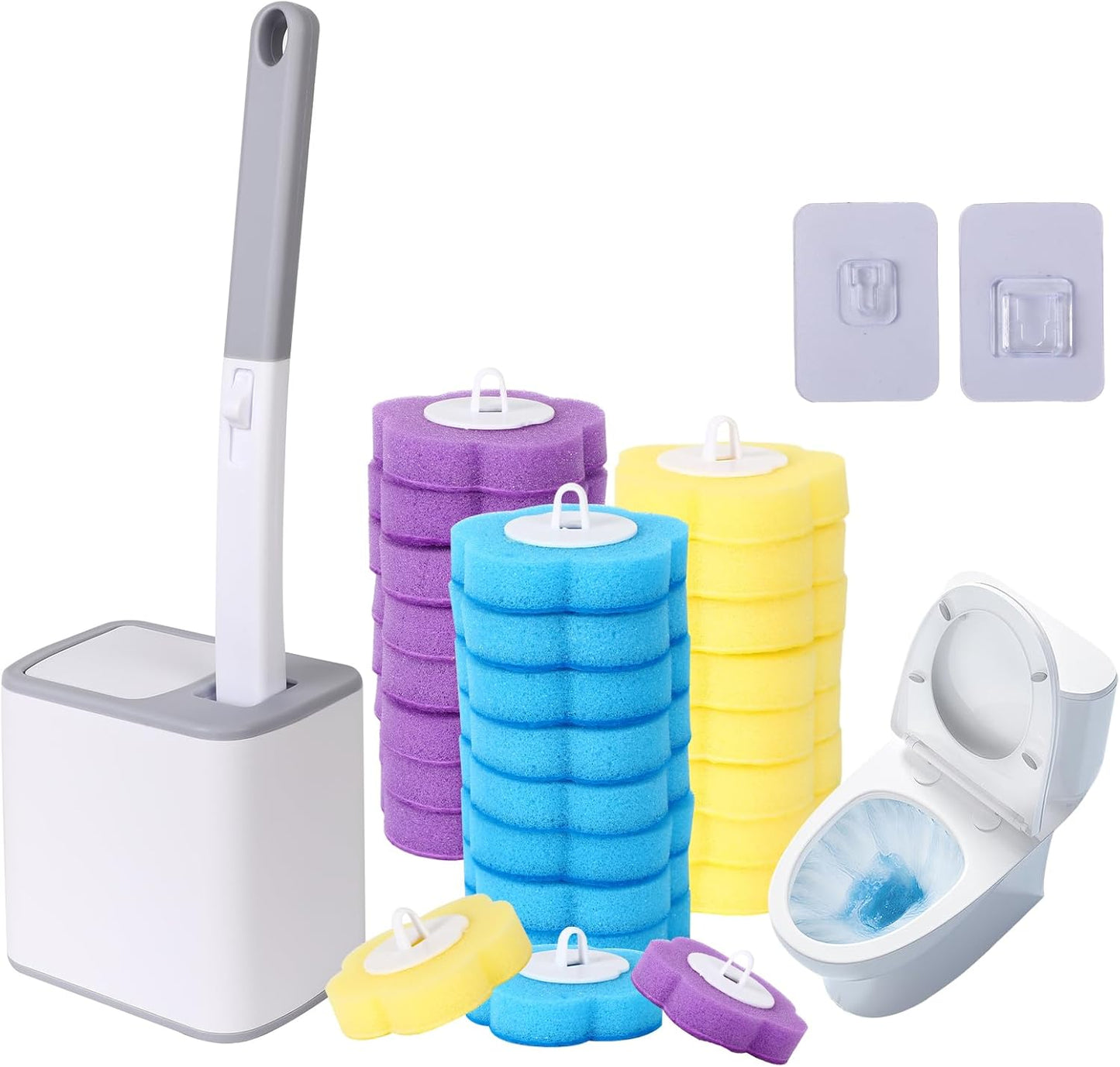 Disposable Toilet Brush, Toilet Bowl Cleaning System,Powerful Cleaning, Disposable Toilet Cleaner,with 18 Toilet Wand Refills, for Toilet Bowl Cleaners,Bathroom Cleaning Brand: Generic