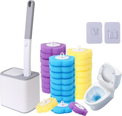 Disposable Toilet Brush, Toilet Bowl Cleaning System,Powerful Cleaning, Disposable Toilet Cleaner,with 18 Toilet Wand Refills, for Toilet Bowl Cleaners,Bathroom Cleaning Brand: Generic