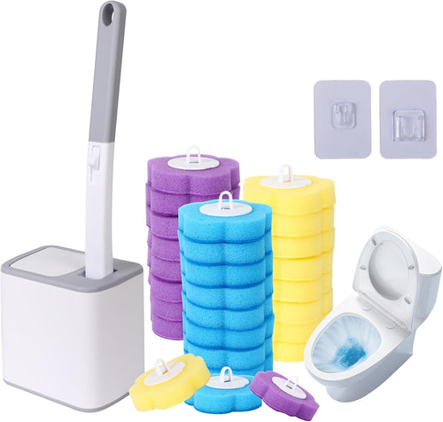 Disposable Toilet Brush, Toilet Bowl Cleaning System,Powerful Cleaning, Disposable Toilet Cleaner,with 18 Toilet Wand Refills, for Toilet Bowl Cleaners,Bathroom Cleaning Brand: Generic