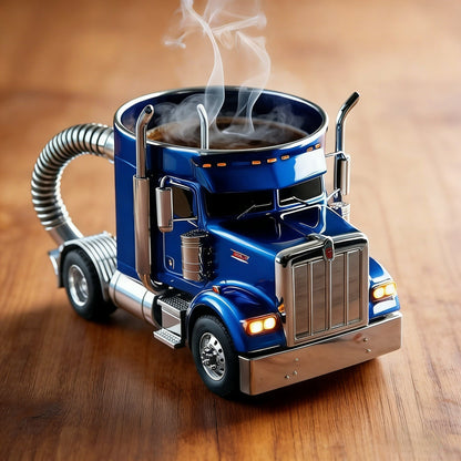 🏎️🎁Durable Semi-Truck Shaped Coffee Mug – Handcrafted Resin Mug for Family & Friends