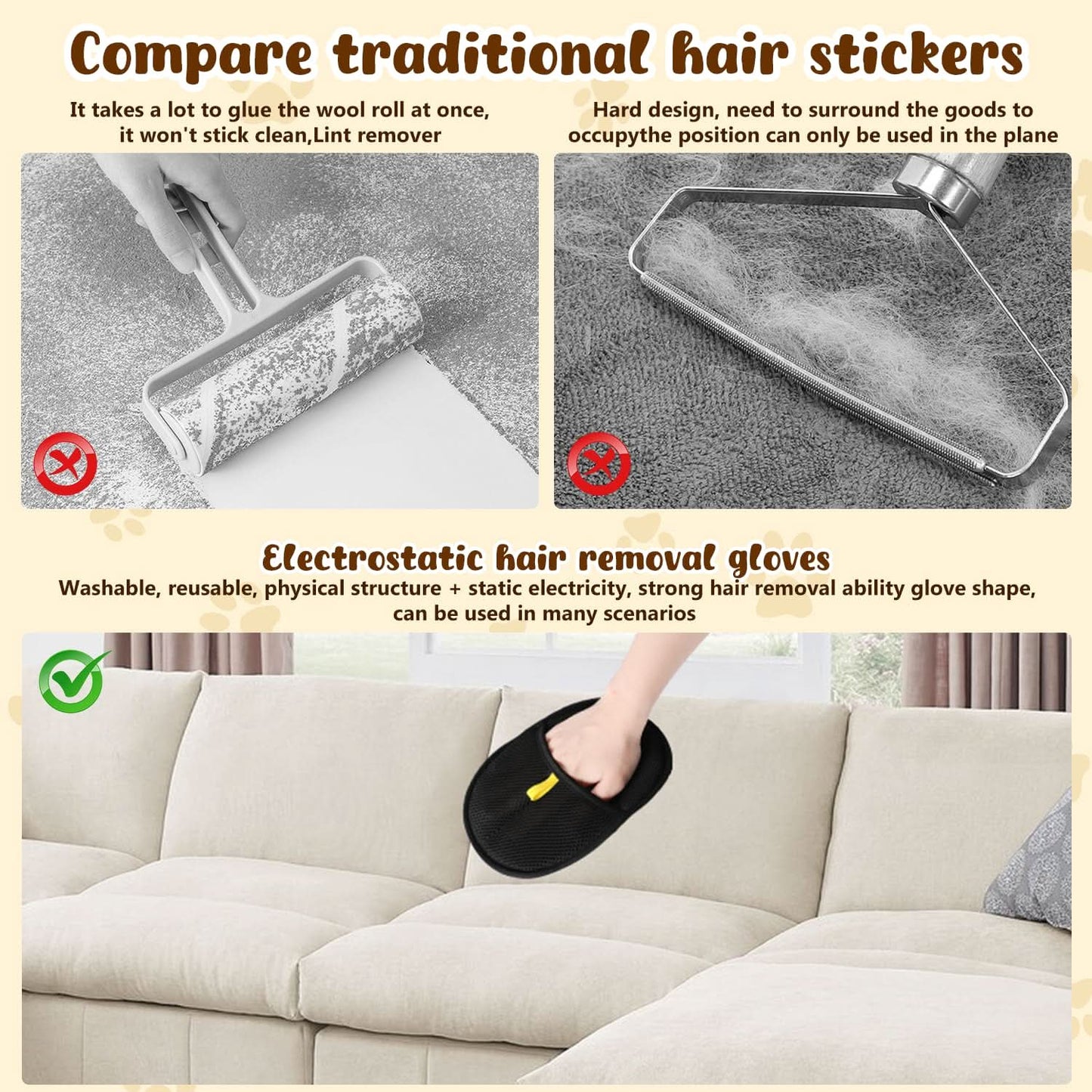 🧤🔥BUY 1 GET 1 FREE🔥🐾🧤flysmus® Pet Hair Remover Electrostatic Gloves – Double-Sided Efficient, Soft Silicone & Washable Reusable (Versatile Home+Car)!