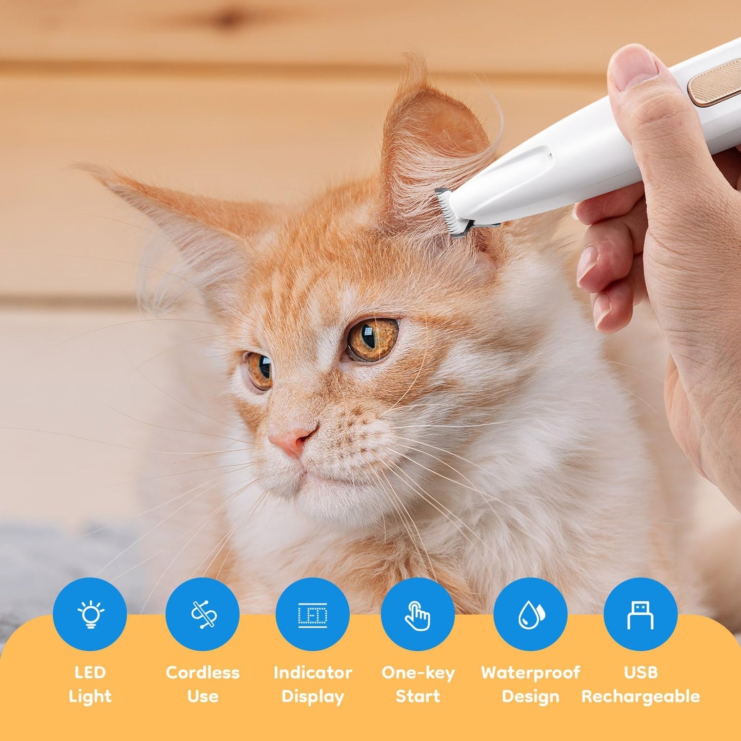 🐶Mcbazel Pet Micro Precision Trimmer — Quiet, Waterproof, Rechargeable Grooming Tool with LED Light for Small Dogs & Cats