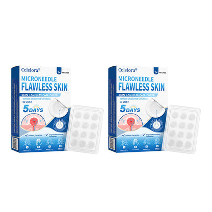 👑☘️Celsiora® 2-in-1 Microneedle & Hydrocolloid Patch | Raised Moles,Acne, Flat Warts & Skin Tags Remover | Improves Wrinkles, Scars & Blemishes | Invisible Pimple Patches for Face & Body | 24 Count