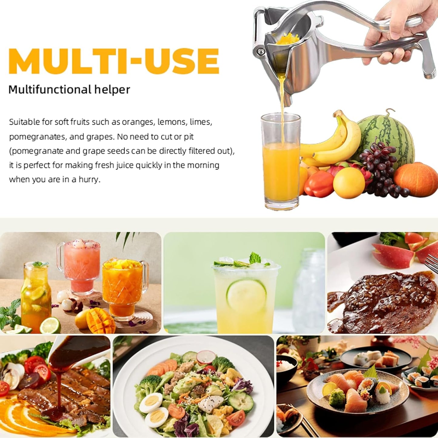 🍊Aluminum Alloy All-Fruit Hand Juicer with Ergonomic Grip — ⚡⚡70% OFF Today Only