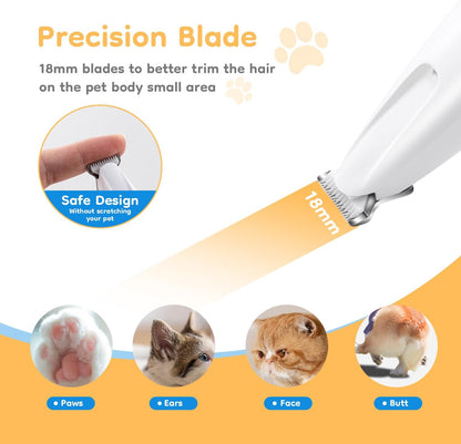 🐶Mcbazel Pet Micro Precision Trimmer — Quiet, Waterproof, Rechargeable Grooming Tool with LED Light for Small Dogs & Cats