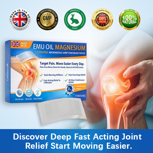 👨‍⚕️Celsiora® Advanced Targeted Emu Oil & Magnesium Microneedle Joint Pain Relief Patch (Starts Working in Minutes on Joints, Soothes Nerves, and Kills Nerve & Muscle Pain)