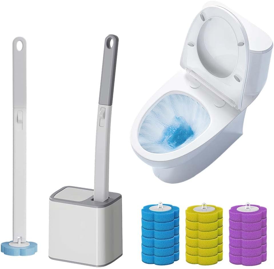 Disposable Toilet Brush, Toilet Bowl Cleaning System,Powerful Cleaning, Disposable Toilet Cleaner,with 18 Toilet Wand Refills, for Toilet Bowl Cleaners,Bathroom Cleaning Brand: Generic
