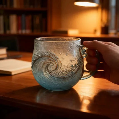 🔥🎄Christmas Best Gifts🔥 Unique Handcrafted Sea Glass Ocean Wave Mug🎁Free Gifts