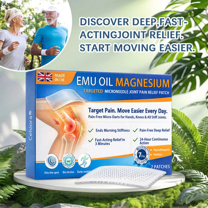 👨‍⚕️👨‍⚕️Celsiora® Advanced Targeted Emu Oil & Magnesium Microneedle Joint Pain Relief Patch (Starts Working in Minutes on Joints, Soothes Nerves, and Kills Nerve & Muscle Pain)