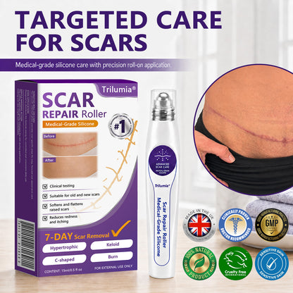 🇬🇧🌱Trilumia® Medical-Grade Silicone Scar Repair Roller (For Raised, Red, Firm, Tight & Discoloured Surgical Scars)