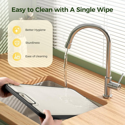 Dual-Side Anti-Mold Titanium Alloy Cutting Board: Raw/Cooked Separation + Juice Groove + Garlic Grinding Zone, All-in-One Kitchen Solution