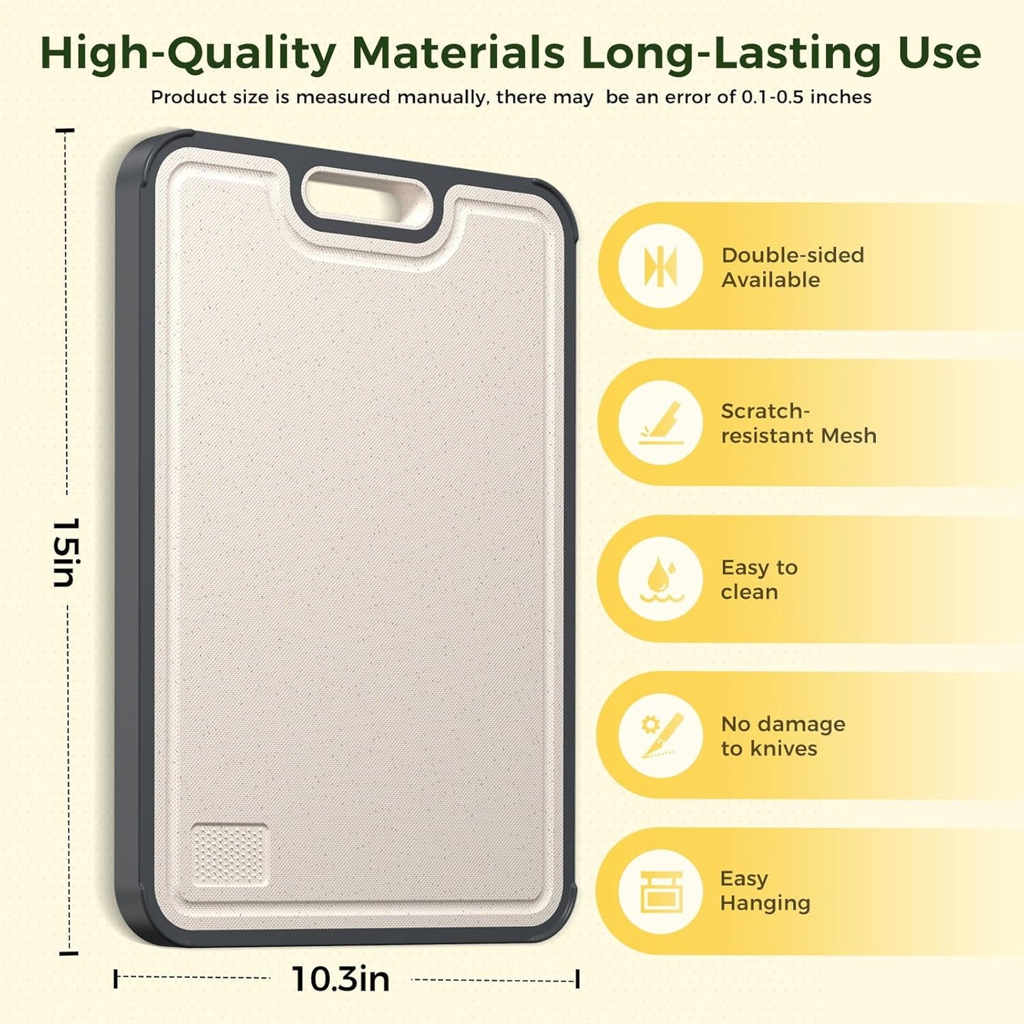 Dual-Side Anti-Mold Titanium Alloy Cutting Board: Raw/Cooked Separation + Juice Groove + Garlic Grinding Zone, All-in-One Kitchen Solution
