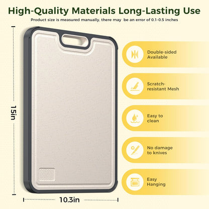 Dual-Side Anti-Mold Titanium Alloy Cutting Board: Raw/Cooked Separation + Juice Groove + Garlic Grinding Zone, All-in-One Kitchen Solution