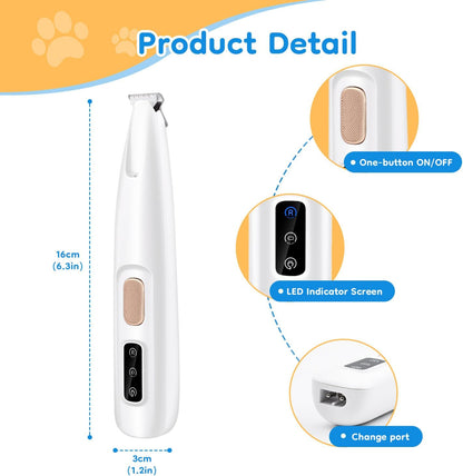 🐶Mcbazel Pet Micro Precision Trimmer — Quiet, Waterproof, Rechargeable Grooming Tool with LED Light for Small Dogs & Cats