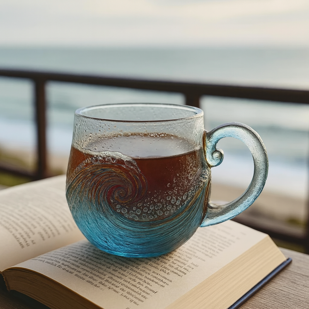🔥🎄Christmas Best Gifts🔥 Unique Handcrafted Sea Glass Ocean Wave Mug🎁Free Gifts
