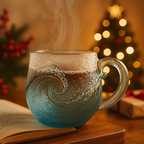 🔥🎄Christmas Best Gifts🔥 Unique Handcrafted Sea Glass Ocean Wave Mug🎁Free Gifts