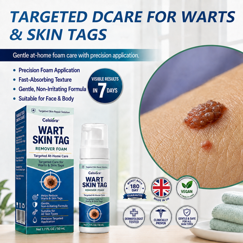 🇬🇧🌿✨Celsiora® 7 Day Wart & Skin Tag Remover Foam (Targeted Solution for Warts, Skin Tags & Uneven Skin Texture)