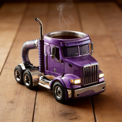 🏎️🎁Durable Semi-Truck Shaped Coffee Mug – Handcrafted Resin Mug for Family & Friends