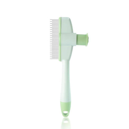 🐾🧤flysmus® Pet Hair Removal Comb & Flea Comb with Release Button for Cats & Dogs - Grooming Brush for Short/Long Hair