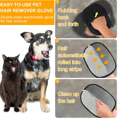 🧤🔥BUY 1 GET 1 FREE🔥🐾🧤flysmus® Pet Hair Remover Electrostatic Gloves – Double-Sided Efficient, Soft Silicone & Washable Reusable (Versatile Home+Car)!